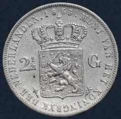 2½ Gulden 1865 A Willem III - met punt