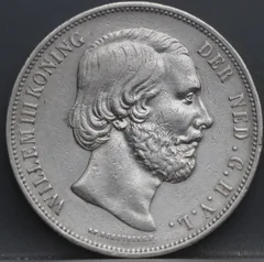 2½ Gulden 1868 — Rijksdaalder Willem III voorzijde, Zilver