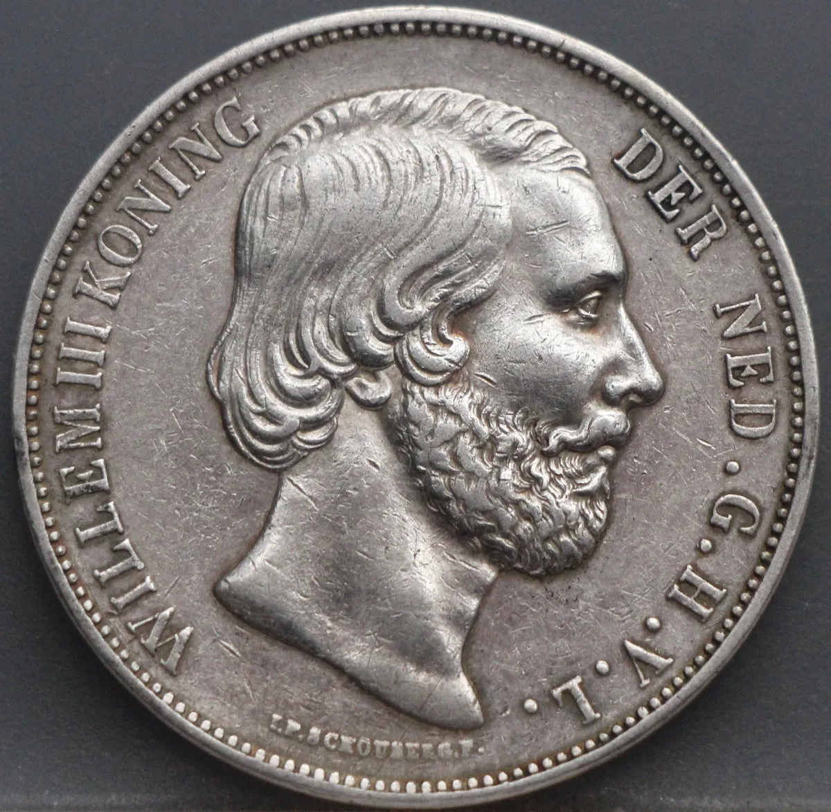 2½ Gulden 1872 — Zilveren Rijksdaalder Willem III voorzijde