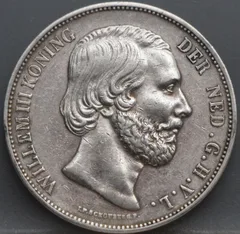 2½ Gulden 1872 — Zilveren Rijksdaalder Willem III voorzijde