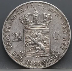 2½ Gulden 1872 — Zilveren Rijksdaalder Willem III achterzijde