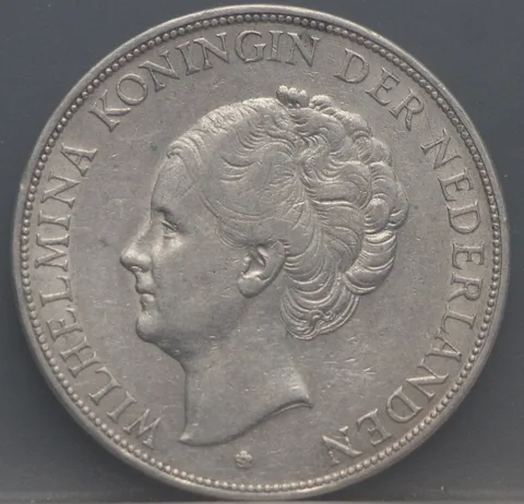 2½ Gulden 1929 — Rijksdaalder Wilhelmina Zilver