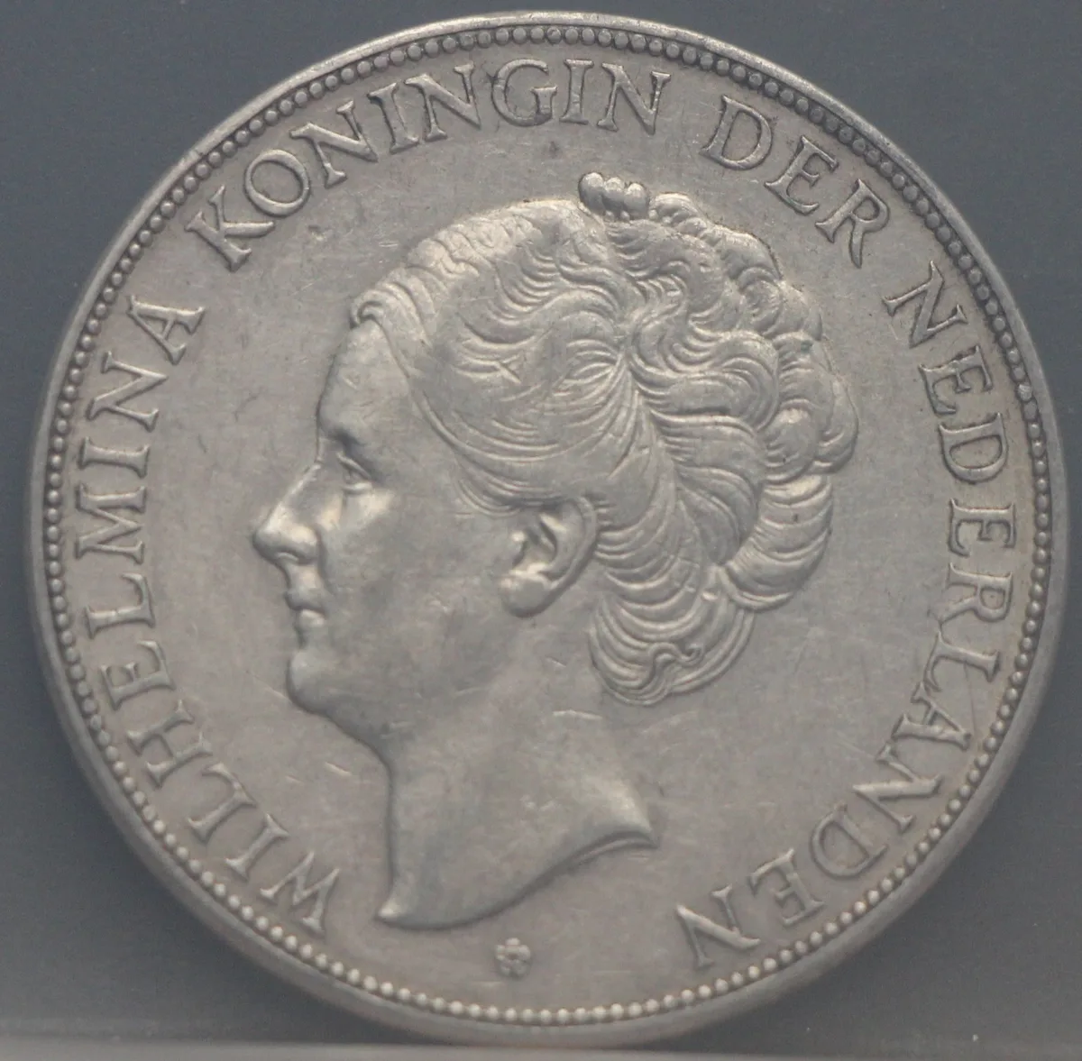2½ Gulden 1932 Wilhelmina Zilver voorzijde, Zilver .720