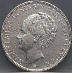 2½ Gulden 1937 Wilhelmina — Zilver voorzijde