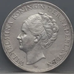 2½ Gulden 1939 — Zilveren Rijksdaalder Wilhelmina voorzijde, Zilver .720