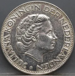 2½ Gulden 1959 — Rijksdaalder Nederland Zilver achterzijde