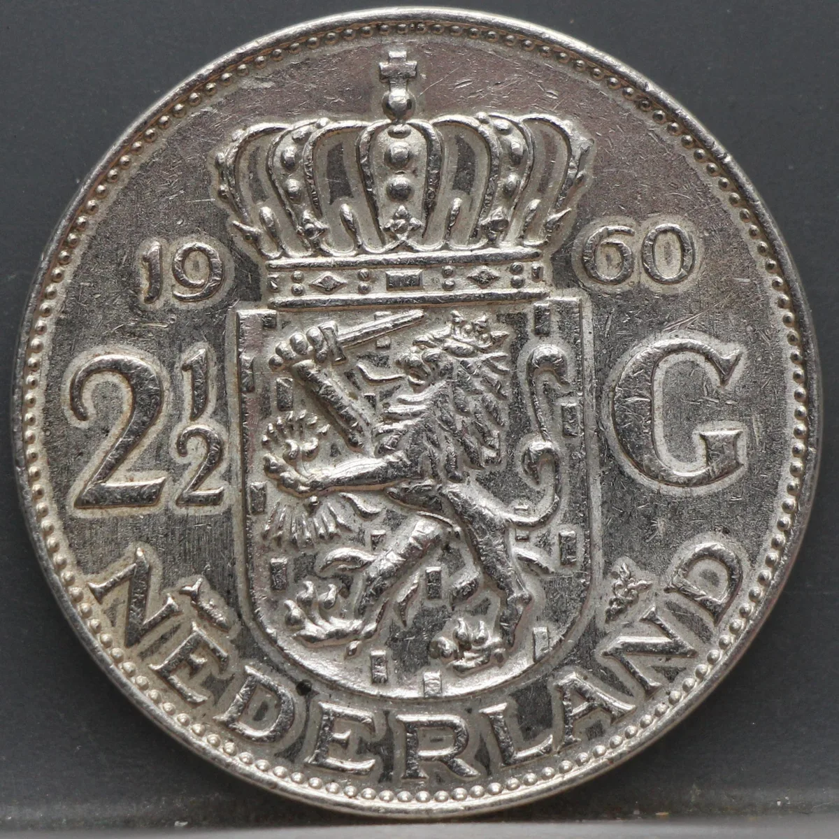 2½ Gulden 1960 — Rijksdaalder Nederland Zilver voorzijde