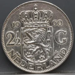 2½ Gulden 1960 — Rijksdaalder Nederland Zilver voorzijde