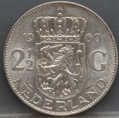 2½ Gulden 1960 — Rijksdaalder Nederland Zilver