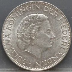 2½ Gulden 1960 — Rijksdaalder Nederland Zilver achterzijde