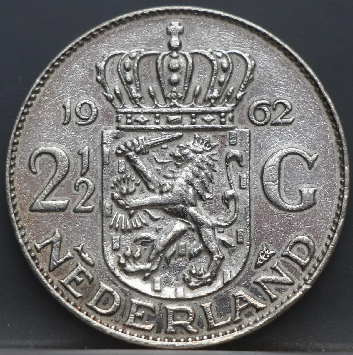 2½ Gulden 1962 — Rijksdaalder Nederland Zilver voorzijde