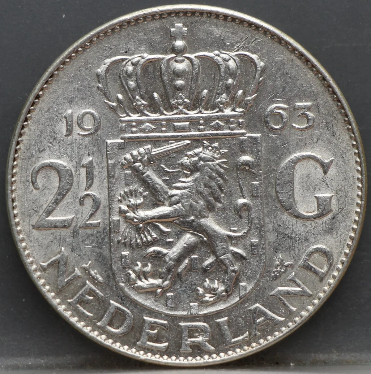 2½ Gulden 1963 — Rijksdaalder Nederland Zilver voorzijde