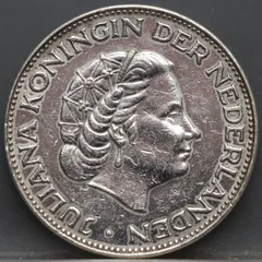 2½ Gulden 1963 — Rijksdaalder Nederland Zilver achterzijde