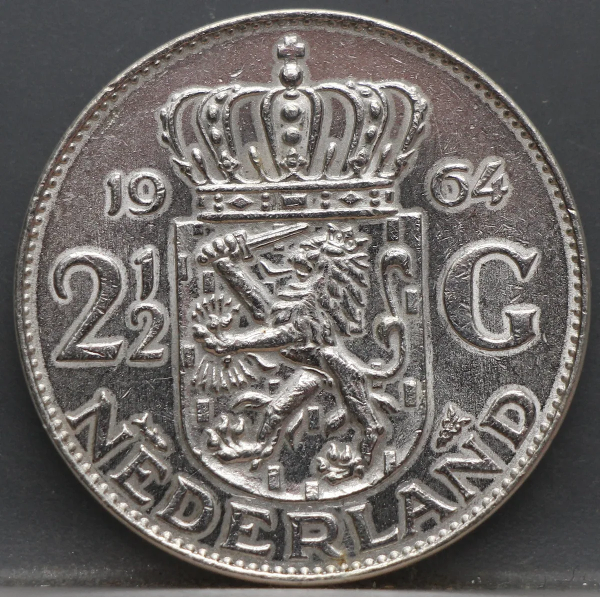 2½ Gulden 1964 — Rijksdaalder Nederland Zilver voorzijde