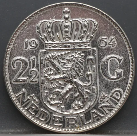 2½ Gulden 1964 — Rijksdaalder Nederland Zilver