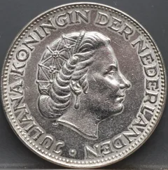 2½ Gulden 1964 — Rijksdaalder Nederland Zilver achterzijde