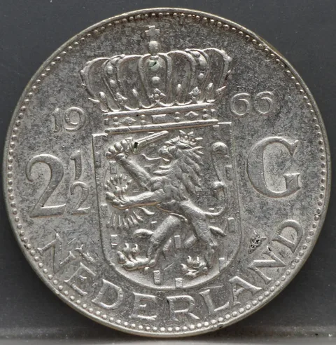 2½ Gulden 1966 — Rijksdaalder Nederland Zilver