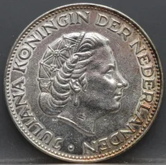 2½ Gulden 1966 — Rijksdaalder Nederland Zilver achterzijde
