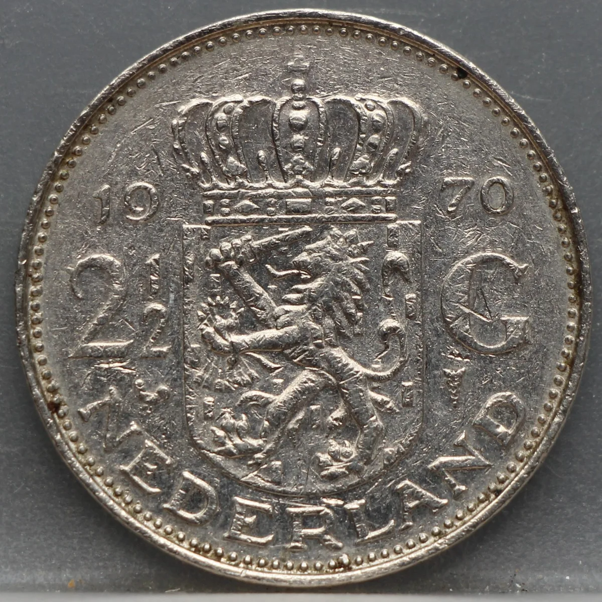 2½ Gulden 1970 — Rijksdaalder Nederland Nikkel voorzijde