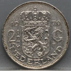 2½ Gulden 1970 — Rijksdaalder Nederland Nikkel voorzijde