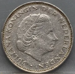 2½ Gulden 1970 — Rijksdaalder Nederland Nikkel achterzijde