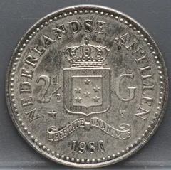 2½ Gulden 1980 Nederlandse Antillen — Nikkel voorzijde