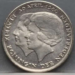 2½ Gulden 1980 — Rijksdaalder Dubbelkop voorzijde, Nederland, Nikkel