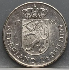 2½ Gulden 1980 — Rijksdaalder Dubbelkop achterzijde, Nederland, Nikkel