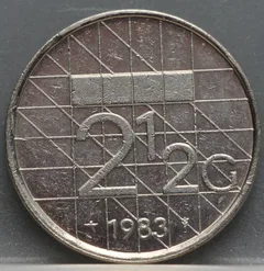 2½ Gulden 1983 — Rijksdaalder Nederland Nikkel voorzijde