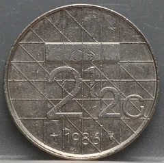 2½ Gulden 1986 — Rijksdaalder Nikkel voorzijde, Nederland