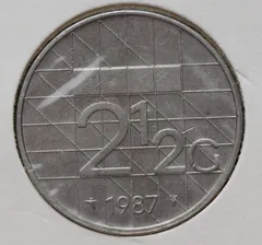 2½ Gulden 1987 — Nikkel voorzijde, Nederland