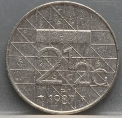 2½ Gulden 1987 — Rijksdaalder voorzijde, Nederland, Nikkel