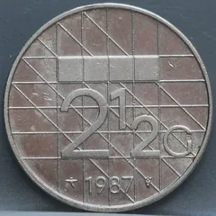 2½ Gulden 1987 — Rijksdaalder Nikkel voorzijde, Nederland