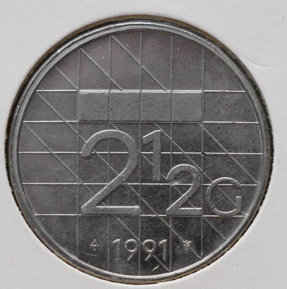 2½ Gulden 1991 — Nikkel voorzijde, Nederland