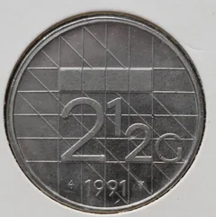 2½ Gulden 1991 — Nikkel voorzijde, Nederland