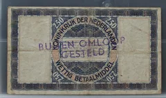2½ Gulden Zilverbon 1938 — NVMH 13-1A achterzijde