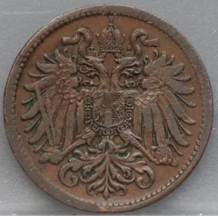 2 Heller 1895 Oostenrijk Brons achterzijde