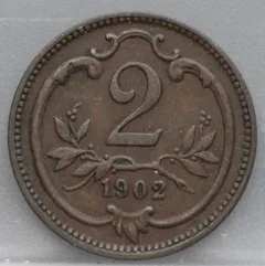 2 Heller 1902 Oostenrijk Brons voorzijde