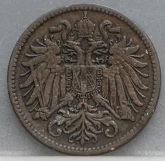 2 Heller 1902 Oostenrijk Brons achterzijde