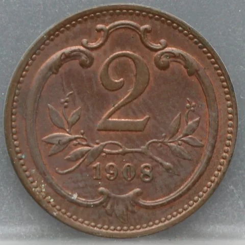 2 Heller 1908 Oostenrijk Brons
