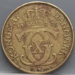 2 Kroner 1939 Denemarken voorzijde