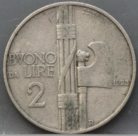 2 Lire 1923 Italië — Nikkel