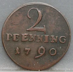2 Pfennig 1790 Münster voorzijde