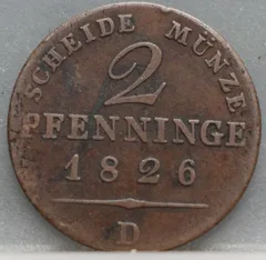 2 Pfenninge 1826 (D) Pruisen voorzijde