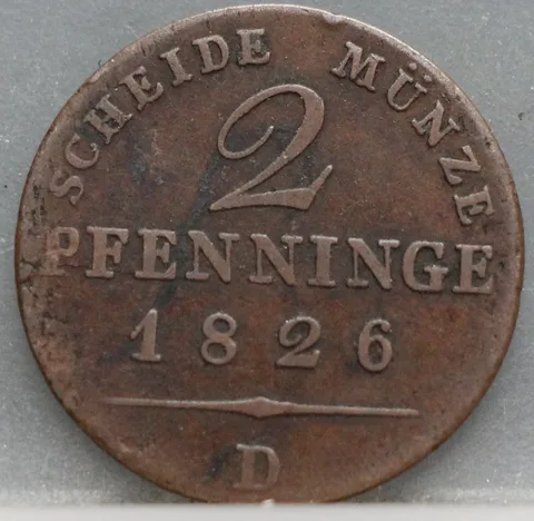 2 Pfenninge 1826 (D) Pruisen