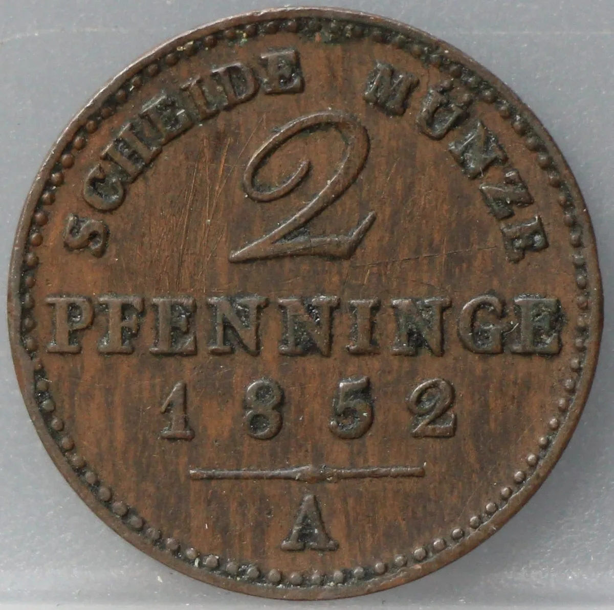 2 Pfenninge 1852 Pruisen — Koper voorzijde
