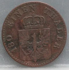 2 Pfenninge 1852 Pruisen — Koper achterzijde