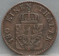 2 Pfenninge 1852 Pruisen — Koper achterzijde