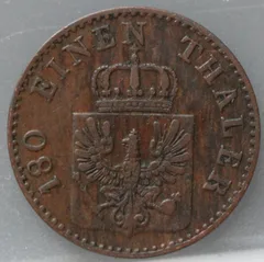 2 Pfenninge 1853 (A) Pruisen — Koper achterzijde
