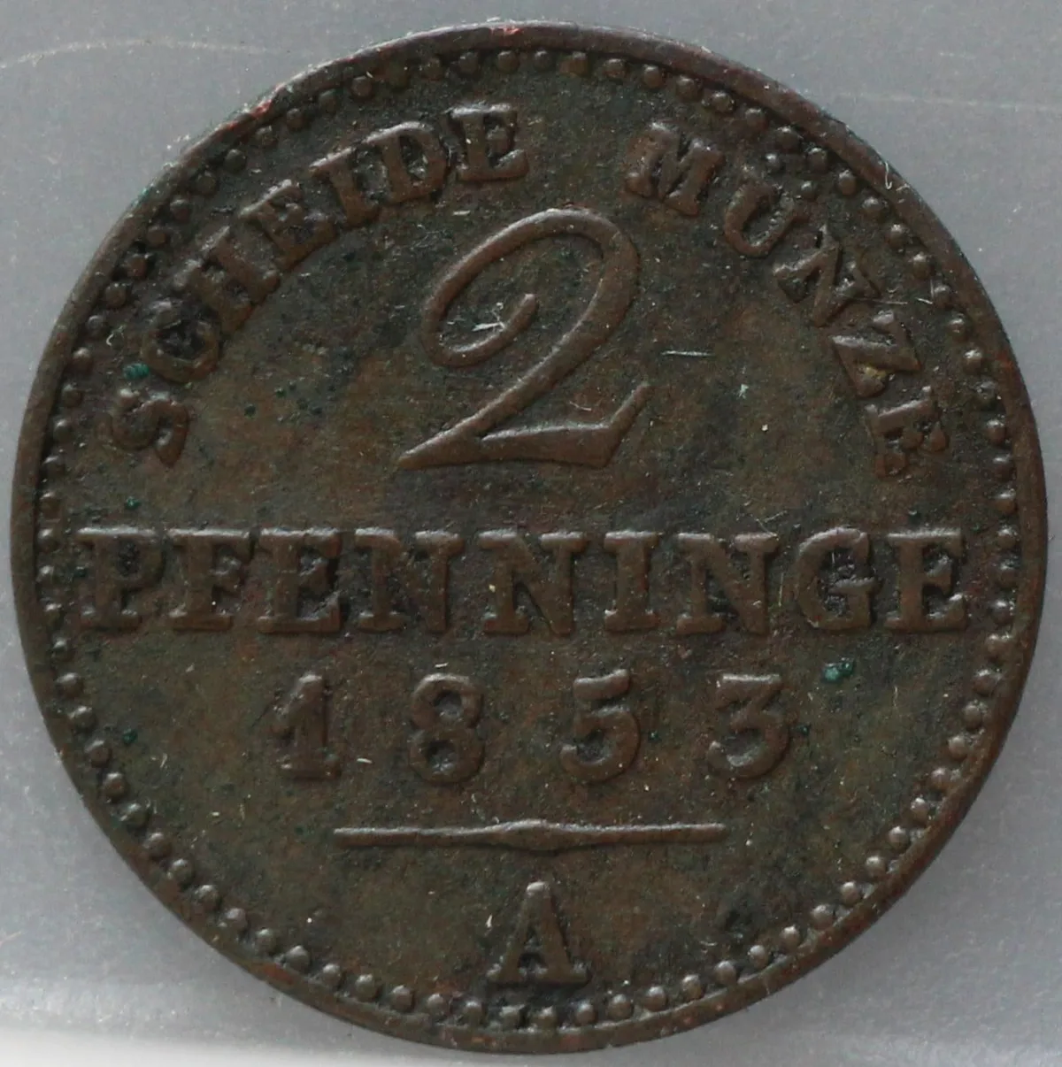 2 Pfenninge 1853 Pruisen — Koper voorzijde